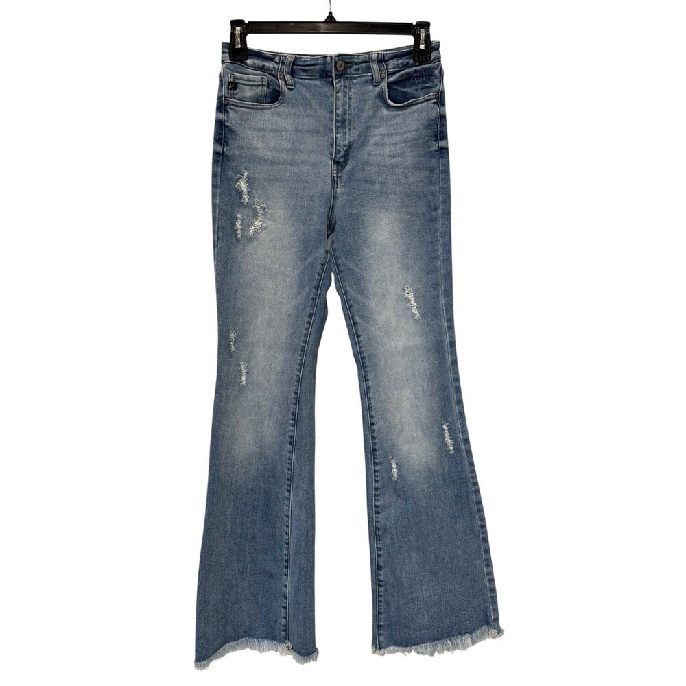 KanCan Fallon High Rise Fray Hem Flare Jeans Style # KC7904M Womens Size 9/28
